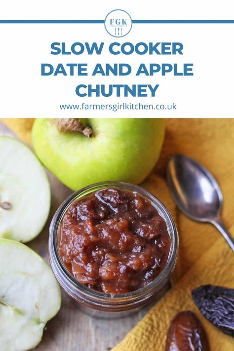 Instant Pot Chutney Recipes, Slow Cooker Apple Chutney Recipe, Apple Walnut Chutney Recipe, Date Chutney Recipes, Slow Cooker Apple Sauce, Slow Cooker Chutney Recipes, Apple Chutney Recipe Canning, Allotment Signs, Easy Apple Chutney Recipe