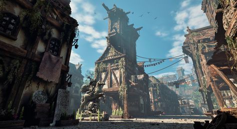 ArtStation - Medieval style town - Unreal Engine Unreal Engine Architecture, Imaginary World, Medieval Style, Game Engine, Medieval Fashion, Conceptual Design, Unreal Engine, Concept Art, Engineering