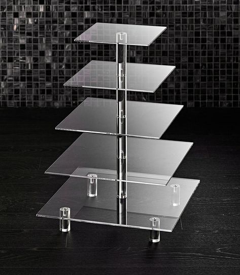 Amazon.com | Hayley Cherie 5-Tier Square Cupcake Stand - Acrylic Tiered Cake Stand - Dessert or Cupcake Tower: Cupcake Stands Square Cupcake Stand, Acrylic Cake Stand, Acrylic Cupcake Stand, Square Cupcakes, Cupcake Tier, Acrylic Cake Stands, Cupcake Tiers Stand, Large Cupcake, Cupcake Stands