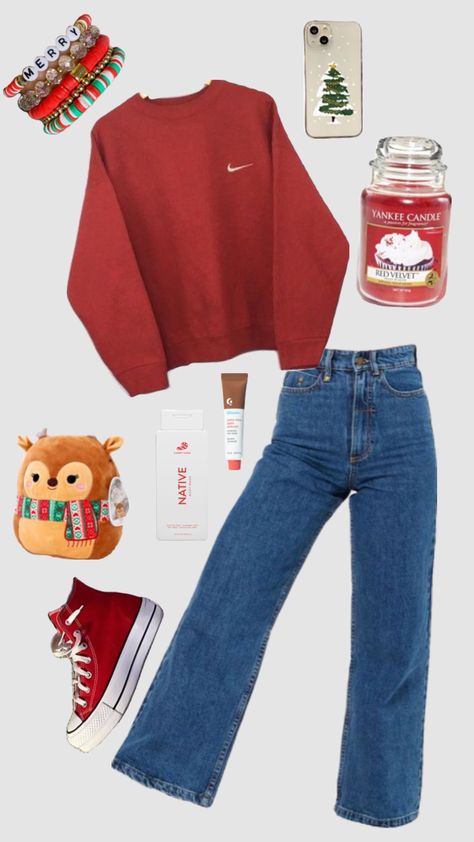 Art Vibes Aesthetic, Preppy Christmas Outfit, Cute Middle School Outfits, Christmas Fits, Xmas Outfits, Cute Christmas Outfits, Cute Country Outfits, Fall Wardrobe Essentials, Woman Dresses