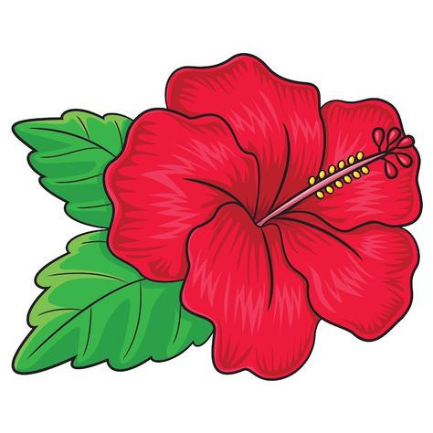 Hibiscus Drawing, Hibiscus Flower Drawing, Flower Cartoon, Jungle Pattern, Haiwan Lucu, Graphic Arts Illustration, Flower Art Drawing, Buku Skrap, Leaf Drawing