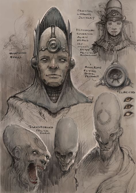 ArtStation - Sumerian sketches, Yigit Koroglu Some Sketches, Monster Characters, Creature Concept Art, Creature Concept, Fantasy Inspiration, Magical Creatures, Fantasy Artwork, Fantasy Character Design, Fantasy Creatures