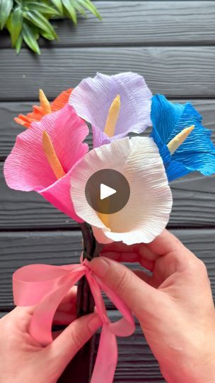 1.4M views · 23K reactions | Beautiful! Easy Idea Calla Lilies Crepe Paper Flower DIY Decoration Crafts #craftideas #diy #crepepaper #homedecor #diycrafts #flowers #paperflowers #papercrafts #fyp #usa | Origami Amazing | Mentol · Beautiful Life Paper Flower Diy, Crepe Paper Flower, 100k Views, Making Flowers, Paper Ornaments, Flower Diy, Calla Lilies, Diy Decor Crafts, Paper Flowers Diy