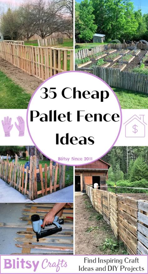 Easy Garden Fence Ideas Cheap, Diy Small Fence, Pallet Gate Diy, Pallet Board Fence, Diy Garden Fence Cheap Simple, Garden Fence Ideas Diy Cheap, Pallet Garden Fence, Pallet Privacy Fences, Diy Fence Ideas Cheap