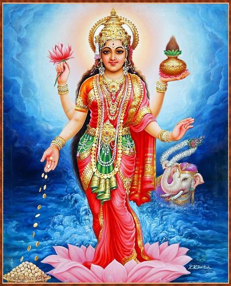 Godly Pictures, God Lakshmi, Gold Icons, Lakshmi Photos, Hindu Cosmos, Maa Lakshmi, Saraswati Photo, Durga Picture, Mother Kali