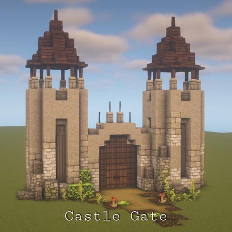 Castle Easy Minecraft, Minecraft Houses Blueprints Layout Castle, Minecraft Castles Tutorials, Minecraft Castle Gatehouse, Small Minecraft Castle Blueprints, Minecraft Small Kingdom, Wood Castle Minecraft, Cute Minecraft Castle Small, Small Minecraft Castle Ideas