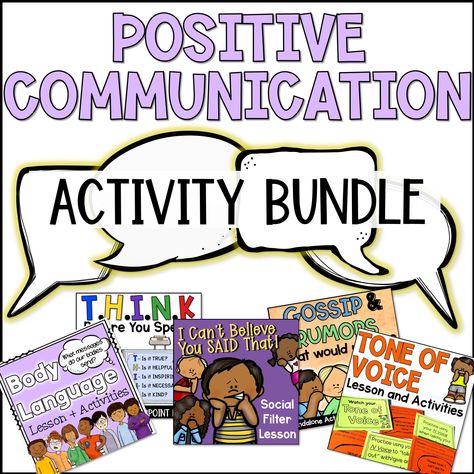 Positive Communication Activities for Group Counseling or Guidance Lessons - Shop The Responsive Counselor Positive Communication, Social Emotional Learning Lessons, Conflict Resolution Skills, Communication Activities, Group Counseling, Voice Lesson, Guidance Lessons, Teaching Inspiration, Engaging Lessons