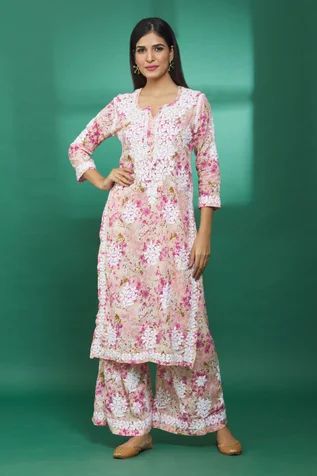 Cotton Chikankari Kurta, Chikankari Kurta, Love Mom Quotes, Simple Kurta Designs, Palazzo Set, Kurta Designs, Mom Quotes, Set For Women, Aza Fashion