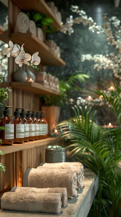 Green Therapy Room, Massage Salon Interior, Holistic Beauty Salon, Head Spa Salon Design, Massage Spa Aesthetic, Nordic Spa Aesthetic, Head Spa Aesthetic, Spa Massage Room Design, Head Spa Salon