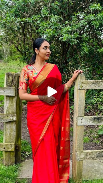 Blouse For Mysore Silk Saree, Red Mysore Silk Saree Contrast Blouse, Red Mysore Silk Saree, Ksic Mysore Silk Saree Blouse Designs, Mysore Silk Saree Blouse Designs, Red Silk Saree, Mysore Silk Saree, Mysore Silk, Flower Blouse