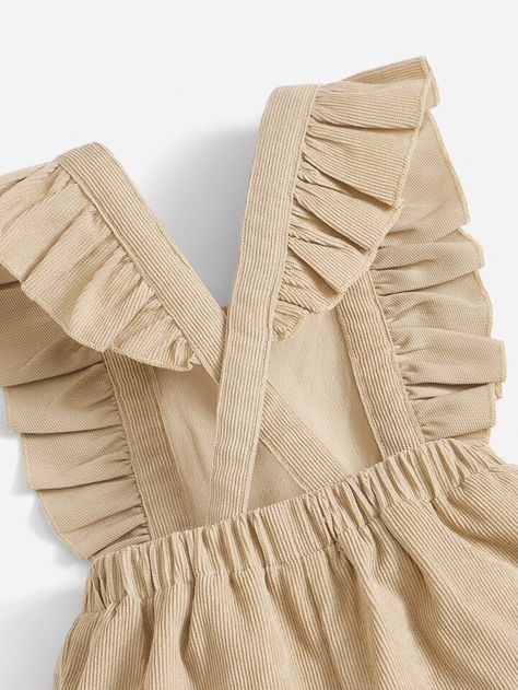 SHEIN Baby Ruffle Trim Square Neck Crisscross Back Romper | SHEIN USA Diy Clouds, Baby Rompers, Baby Jumpsuit, Girls Rompers, Baby Romper, Ruffle Trim, Square Neck