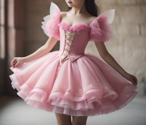 Ballet Princess Costume, Ballerina Birthday Dress, Petticoat Outfit Ideas, Pink Magical Girl Outfit, Ballerina Dresses, Pink Ballet Dress, Short Princess Dress, Magical Girl Outfit, Pastel Goth Fashion