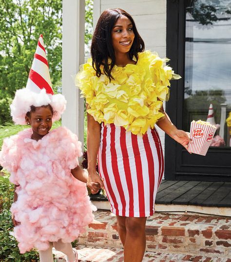 Popcorn Halloween Costume, Corn Costume, Popcorn Costume, Food Halloween Costumes, How To Make Popcorn, Candy Costumes, Food Costumes, Circus Costume, Diy Halloween Costumes Easy