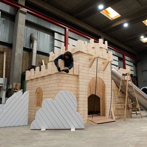 MONSTRUM on Instagram: “Castle in the Sky playground being build at our workshop.  #castle #monstrum #monstrumplaygrounds #playgrounds #playground #costummade…” Castle Playground, Kids Village, Playground Ideas, Design Engineering, Castle In The Sky, Kids Play, Engineering Design, Design Architecture, Landscape Architecture