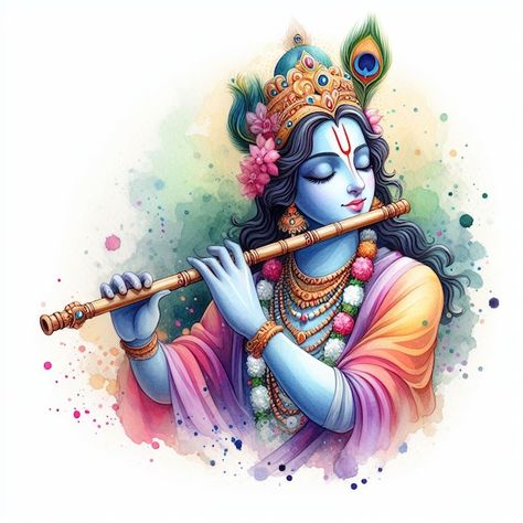 Cute Kanha Ji Images For Wallpaper, Shrinathji Image, Krishna Art Paintings, Cute Krishna Painting, Krishna Ji Painting, Krishna Ji Images, Krishna Watercolor Painting, Kanha Painting, Krishna Janmashtami Drawing