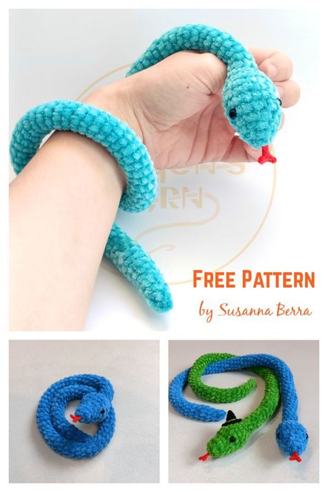 Free Crochet Plushie Patterns Snake, Crochet Snake Plush Pattern, Free Crochet Mini Plushie Patterns, How To Crochet A Snake For Beginners, Mini Snake Crochet Pattern, Crochet Projects For Chunky Yarn, Ball Python Crochet Pattern Free, Small Chunky Yarn Crochet Projects, Free Crochet Pattern Chunky Yarn