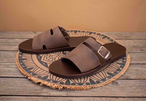 At Leather Passion, we are a small, family-run business based in greece, dedicated to crafting the finest sandals from the best materials sourced locally. Our commitment to quality and tradition ensures every pair of sandals we make embodies the rich heritage and craftsmanship of Greece. -> FREE SHIPPING TO ALL DESTINATIONS FROM      G-R-E-E-C-E -> WHY CHOOSE US ? # Freshly Cut Leather : We cut each order from unique Greek leather just for you, ensuring freshness and quality. Your sandals will a Leather Moccasins Diy, Mens Sandals Fashion, Leather Slippers For Men, Mens Shoes Sandals, Men Sandals, Mens Leather Sandals, Leather Moccasins, Leather Slippers, Buckle Sandals