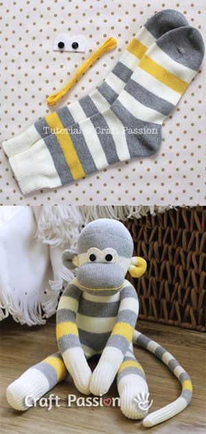 A tutorial on how to make a sock monkey! must make! http://www.craftpassion.com/2012/04/how-to-sew-sock-monkey.html/2 Joululahjat Diy, Sock Monkeys, Diy Bebe, Sock Crafts, 15 Diy, Sock Animals, Sock Monkey, Cute Socks, Fun Diy Crafts