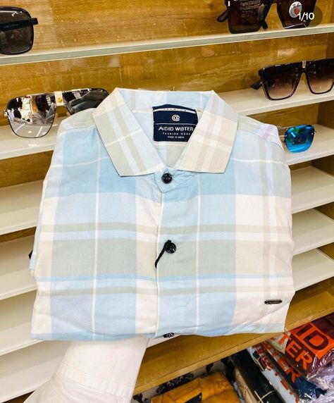 Mens Smart Casual Outfits, Shirt Outfit Men, Check Shirts, Smart Casual Men, Smart Casual Outfit, Blue Check, Check Shirt, Blue Shirt, Smart Casual