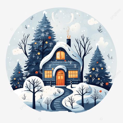 winter postcard vector illustration with cozy house and tree christmas holidays snow window winter Winter Vector Illustration, Christmas Postcard Illustration, Christmas Village Illustration, Winter House Illustration, Snow Window, Window Snow, Christmas Vector Illustration, Christmas Tree Illustration, House Png