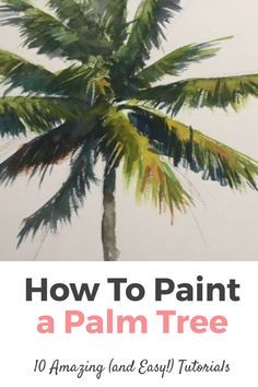 How To Paint Palm Trees Acrylics, Florida Acrylic Painting, Palm Tree Painting Easy Step By Step, Simple Tropical Painting, How To Paint Palm Fronds, Painting Palm Leaves, How To Paint Palm Leaves, Acrylic Painting Palm Trees, Painting Palm Trees Acrylics