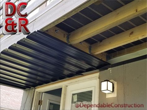 Installed metal roofing on the underside of the deck to keep the people in the lower units from getting wet. Got the idea to use this from another deck installer.    #dcandr #familybusiness #deck #dependabilityfirst #dryspace #metalroofing #dependableconstruction Under Deck Roofing Ideas, Under Deck Ceiling Ideas, Deck Ceiling Ideas, Under Deck Roofing, Screened Deck, Deck Ceiling, Decks Ideas, Under Deck Ceiling, Patio Under Decks