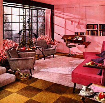 pretty pink room 1950s Interior Design, 50s Home Decor, 50s Interior, 1950s Interior, Estilo Kitsch, 50s Home, 50s Decor, 1950s Decor, Retro Interior Design