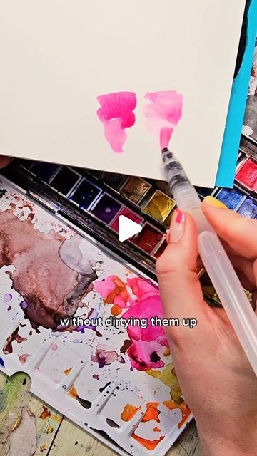 How To Use Watercolor Brush Pens, Brush Pen Drawing, Water Brush Pen, Easy Landscape Paintings, Watercolor Brush Pen, Water Brush, Brush Pens, You're Not Alone, Pen And Watercolor