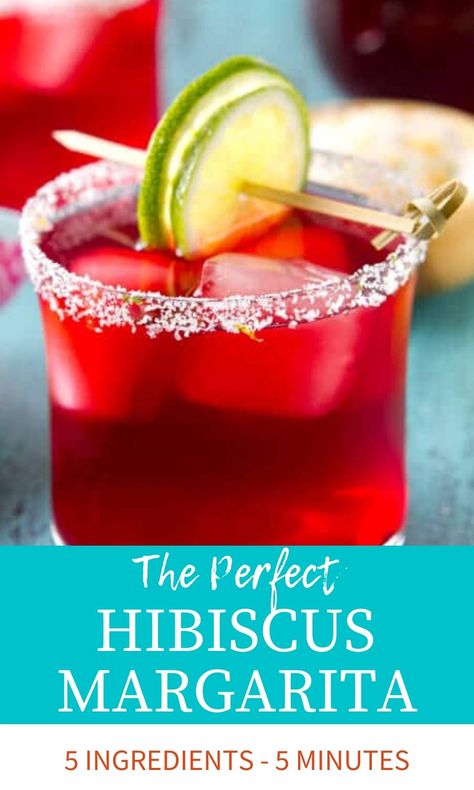 Hibiscus Margarita Recipe, Fun Margarita Recipes, Wine Margarita Recipe, Jamaica Margarita, Tropical Margarita Recipe, Fruity Margarita Recipe, Easy Margarita Recipes, Hawaiian Margarita, Sangria Margarita Recipe