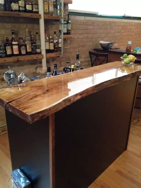 Wood Bar Top, Basement Bar Designs, Home Bar Design, Home Bar Designs, Mini Bars, Diy Bar, Bar Room, Basement Bar, Home Bar Decor