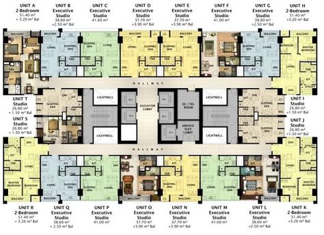 Greenbelt Hamilton - Megaworld Makati Condo Typical Floor Plan Apartments, Condo Plans Layout, 5 Star Hotel Floor Plan, 5 Star Hotel Room, Condo Plan, Plan Condo, Condominium Floor Plan, Ideas For Flooring, Hotel Room Plan