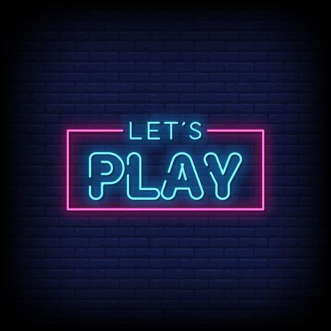 Lets Play Neon Signs Style Text Vector Play Wallpaper, Neon Typography, Video Game Logos, Love Pink Wallpaper, Custom Neon Lights, Neon Logo, Logo And Identity, Neon Design, Neon Light Signs