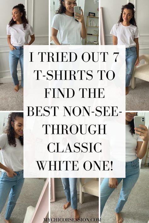 Best White T Shirt Women Classy, Styling A T Shirt Outfit, Best White Shirt Women, T Shirts Dress Outfit, White T-shirt Women, Best Fitted White Tshirt, Best Womens T Shirts, White T Shirt Style, Best Layering Tee Shirts