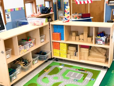 Block Station Preschool, Pre K Block Center Ideas, Prek Library Center, Prek Centers Setup, Blocks Center Preschool Ideas, Prek Block Center Ideas, Kindergarten Center Management, Preschool Block Center Ideas, Oshc Room Ideas