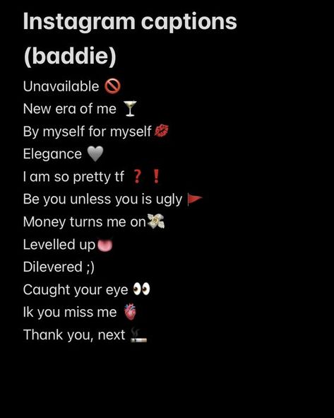 Instagram captions baddie Instagram Captions 2024 Baddie, Money Ig Captions, Ig Captions Hottie Instagram, Tik Tok Bio Ideas Baddie, Baddie Photo Editing, Tik Tok Captions Ideas Baddie, Bio Baddie Ideas, Quotes Baddie Instagram, Baddie Captions 2024