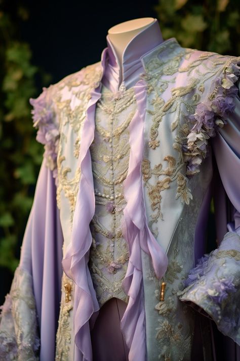 Pastel Fantasy Outfit Male, Fantasy Prince Outfit, Fantasy Suit, Male Wedding Dress, Dress Armor, Aesthetic Clothes Men, Flower Suit, Function Dresses, Regency Era Fashion