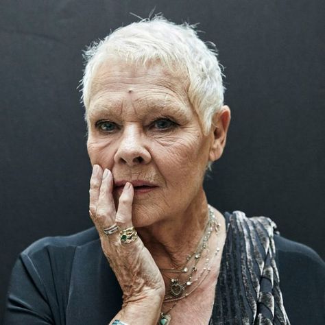 Judi Dench: ‘In my mind’s eye I’m six foot and willowy and about 39’ Judi Dench, Advanced Style, Ageless Beauty, Aging Beautifully, Aging Gracefully, Grey Hair, Short Hairstyles For Women, White Hair, Fine Hair