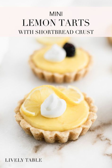 French Lemon Cream Tart, Lemon Curd Shortbread Tart, Individual Lemon Tarts, Mini Lemon Tart Recipe, Shortbread Lemon Tart Recipe, Small Lemon Tarts, Mini Lemon Flower Tarts, Simple Tart Recipe, Mini Tarts Filling Ideas