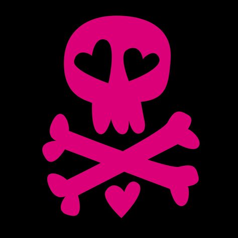 Y2k Symbols Pink And Black, Punk Pfps, Black And Pink Y2k, Pink Scenecore, Black And Pink Icons, Punk Pfp, Punk Icon, Pink Y2k Wallpaper, Y2k Skull