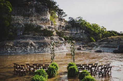 Unusual Wedding Venues, River Wedding, Unusual Weddings, Wedding Abroad, Ceremony Inspiration, Austin Wedding, Dreamy Wedding, Ceremony Decorations, Outdoor Ceremony