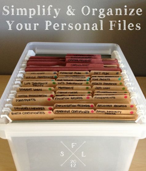 Simplify and Organize Your Personal Reference Files // SimplyFabulousLiving.com File Organization Ideas, Koti Diy, Organizing Paperwork, Paper Clutter, Organisation Hacks, Ideas Para Organizar, Household Organization, File Organization, Personal Organizer