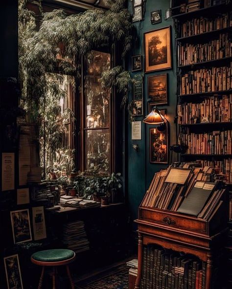 Library Core, Vintage Bookshop, Bookshop Café, Bookstore Design, Vintage Bookstore, Library Cafe, Bookstore Cafe, Cozy Coffee Shop, Dream Library