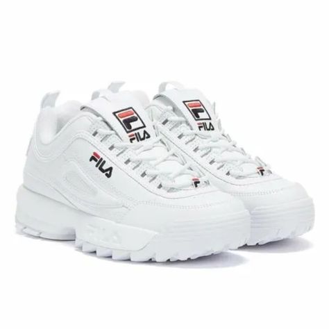 Fila Disruptor Ii, Fila Disruptor, Fila Disruptors, White Sneakers Women, Outfit Inspiration Fall, Leather Trainers, Trendy Fall, White Trainers, White Brand