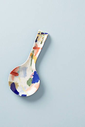 Spoon Rest Painting Ideas, Spoon Rest Pottery Painting Ideas, Spoon Rest Pottery, Clay Cafe, Bohemian Kitchen, Painters Palette, Kitchen Spoon, Dining Ware, Ceramic Spoon Rest