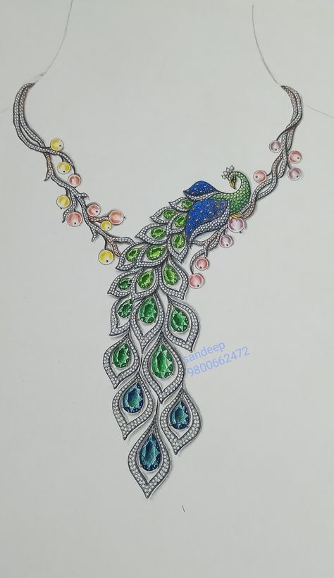 Peacock Jewellery Design Sketches, Jwellary Design Sketch, Jewellery Drawing Sketches, Jwellary Design Drawing, Jewelry Design Necklace Sketches, Jwellery Designing Drawing, Jewellery Design Sketches For Beginners, Peacock Jewellery Design, Jewellery Sketches Jewelry Drawing