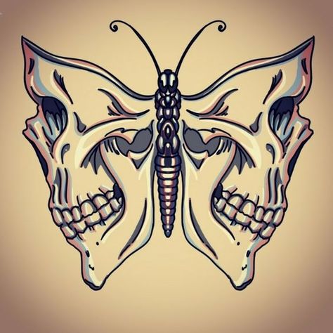 Skull Butterfly Painting, In Memory Drawings, Easy Beginner Tattoo Stencils, Skull Butterfly Drawing, Easy Tattoo Sketches, Beginner Tattoos Ideas, Drawing Of Butterfly, Easy Tattoos For Beginners, Butterfly Skull Tattoo