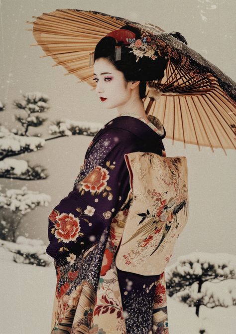 Japanese Photoshoot Model, Japanese Aesthetic Traditional, Japan Women Outfit, Pose Reference Umbrella, Japanese Cultural Clothing, Geisha Accessories, Japanese Pose Reference, Kimono Poses Reference, Japan Culture Aesthetic