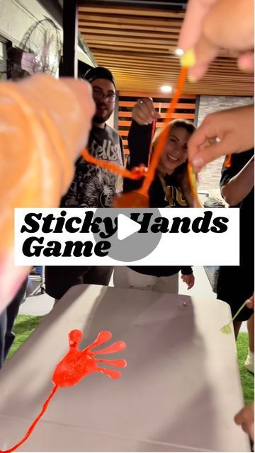 Nicole Martinez on Instagram: "This sticky hands game was so fun & easy to play with lots of people 🥳 save for your next party!  #partygames #stickyhands #slappyhands" Sticky Hands Game, Games To Play With Big Groups, Sticky Hand Game, Big Family Games, Big Group Games, Games For Big Groups, Work Games, College Grad Party, Sticky Hands