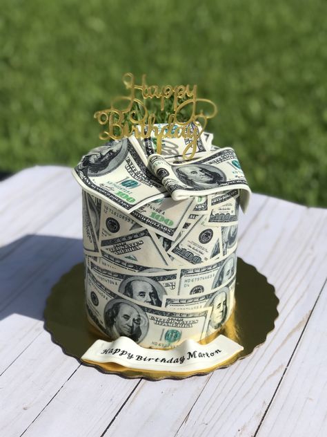 Cake Money Design, Money Birthday Cake For Men, Money Cake Birthday, Gemini Cake, Buchona Party, Dolci Harry Potter, Money Birthday Cake, Money Birthday, Money Cakes