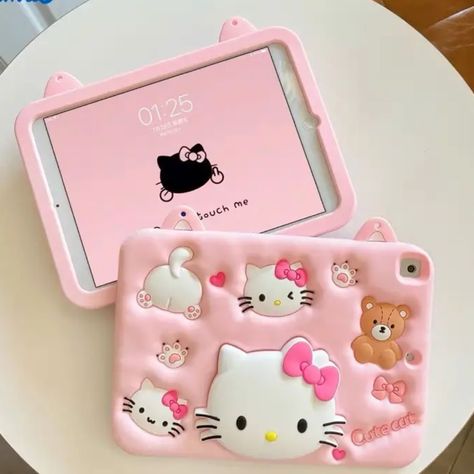 Brand New Sanrio Hello Kitty Ipad Silicone Case Cute Soft Cover For Ipad 10.2 Inch. 7, 8, 9 Generation. Includes Holder Strap In Butterfly Print. Color: Pink Measurements (In Inches) Height: 7.4” Length: 10.43” Tags: Ipad Accessories, Ipad Protector Pink Tablet Case, Hello Kitty Ipad Case, Kawaii Amazon, Hello Kitty Ipad, Ipad Cute, Ipad Case Stickers, Pink Ipad, Shells Recipe, Random Products